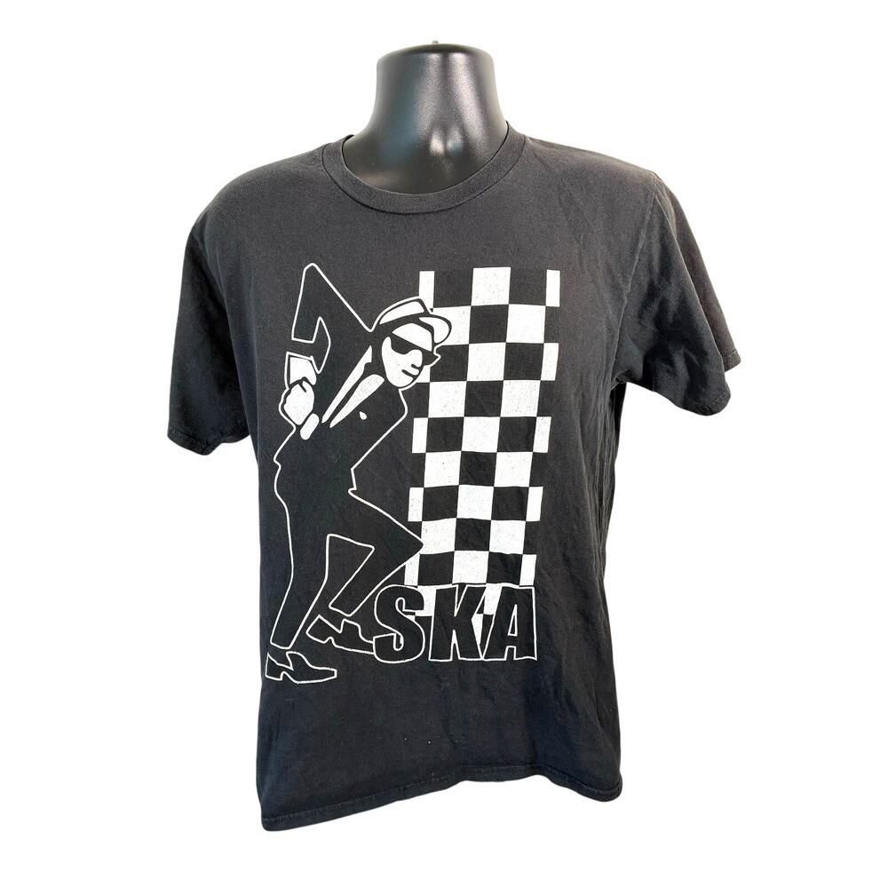 Ska Checkerboard Graphic T Shirt Black Medium